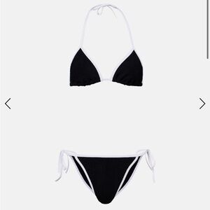 HUNZA G Gina Contrast Triangle Bikini Set